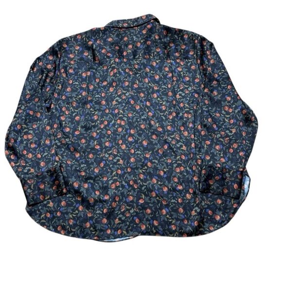 Vince Pomegranate Relaxed Long Sleeve Blouse Satin Black XXL - Picture 5 of 8